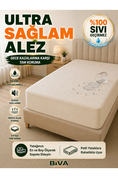 Biva Sıvı Geçirmez Lastikli Yatak Alezi
