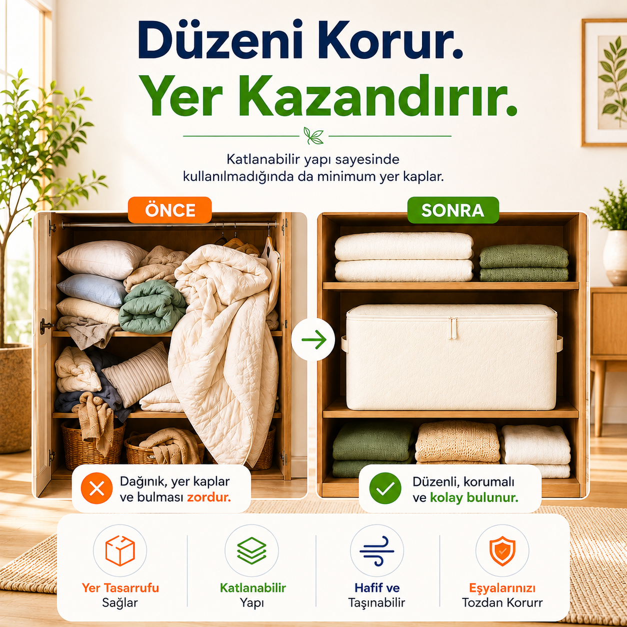 Biva Home Büyük Hacimli Saklama Hurcu