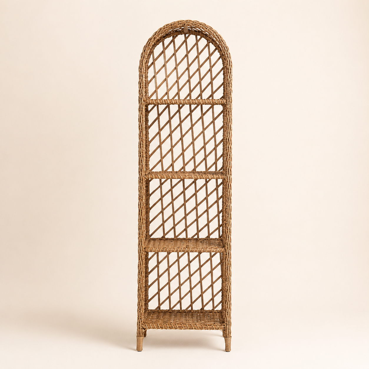 El Örgüsü Kemerli Rattan Raf