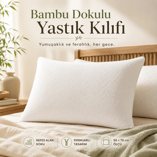 Biva Bambu Dokulu Konfor Yastık Kılıfı
