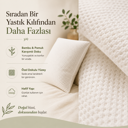 Biva Bambu Dokulu Konfor Yastık Kılıfı